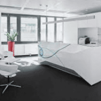 Fundermax interior reception office